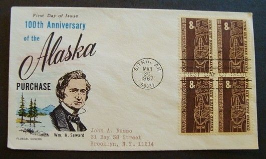 Sitka AK Alaska Purchase 1867 1967 FDC Fluegel Cachet