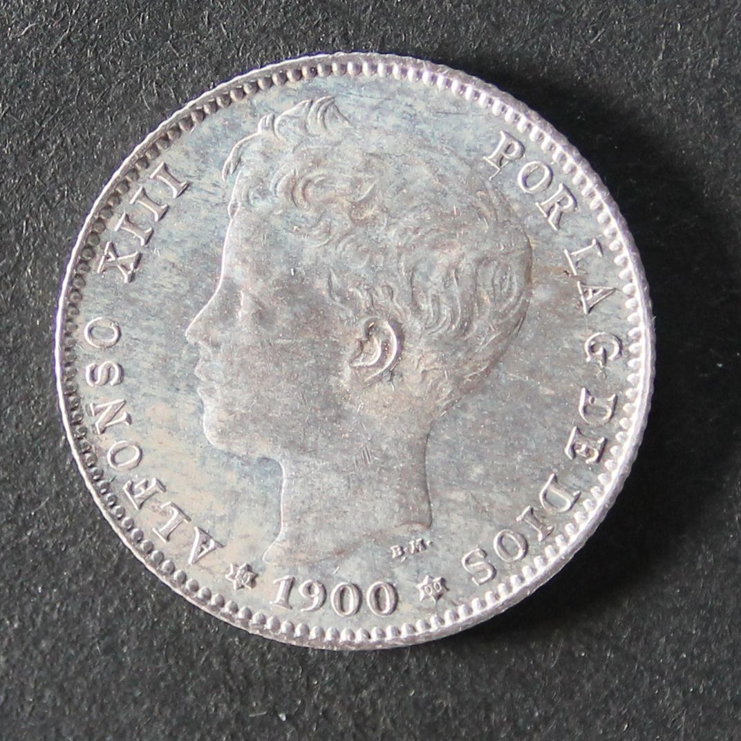 Sharp and Bold 1900 Spain Peseta Alfonso XIII