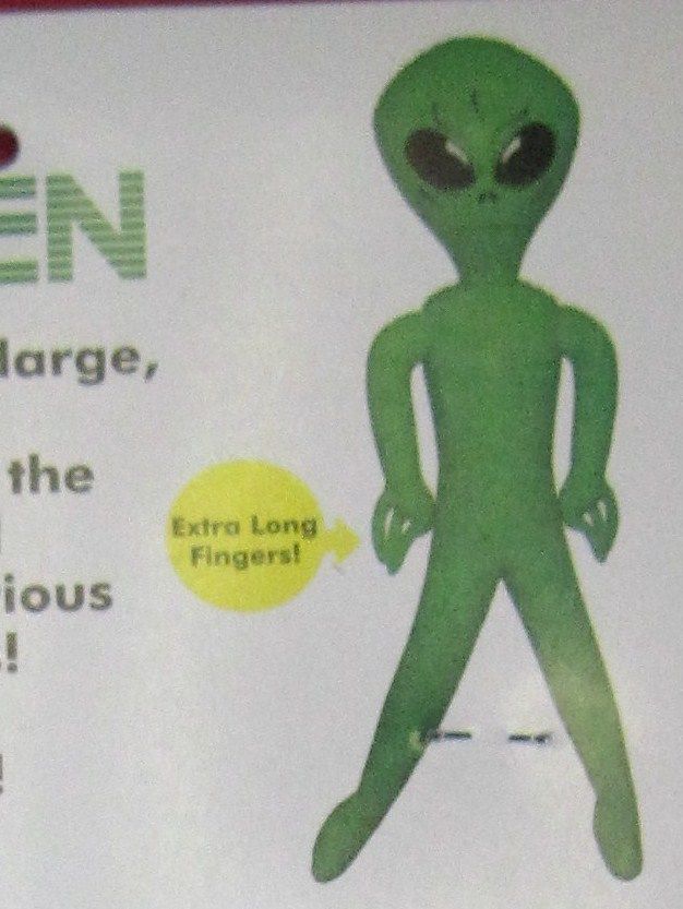 Inflatable Alien Blow Up Doll 6 Feet 72 inches Tall New in Package 