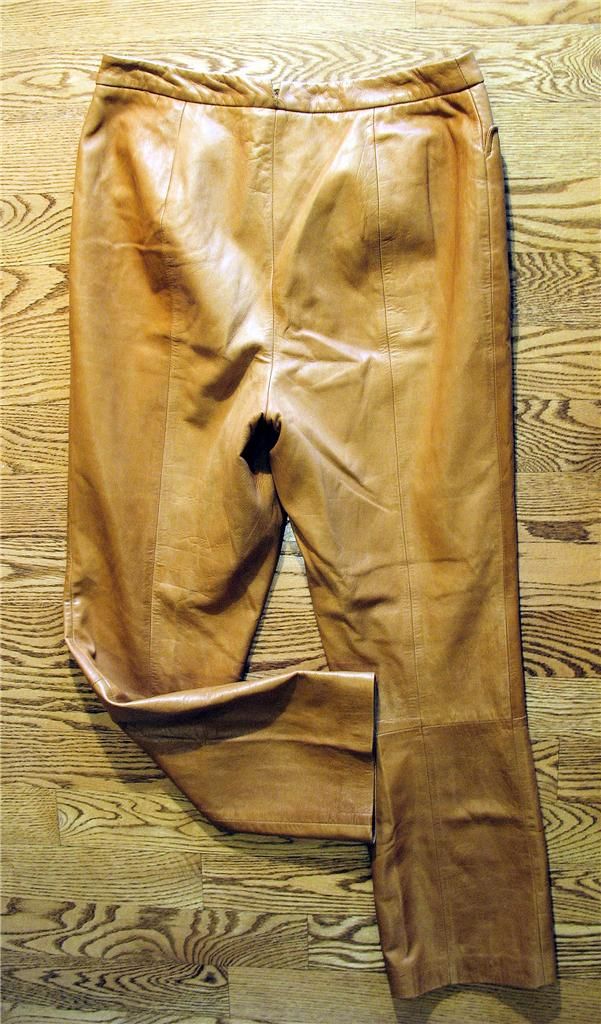 linda allard ellen tracy tan leather lined pants 12 additional photos 