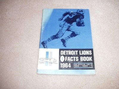 1964 nfl detroit lions press radio tv guide solid