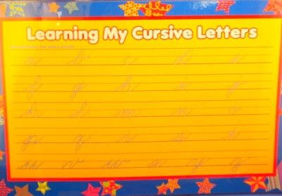 CURSIVE ALPHABET Placemat WRITING ElementaryPlace Mat & Dry Erase Pen 