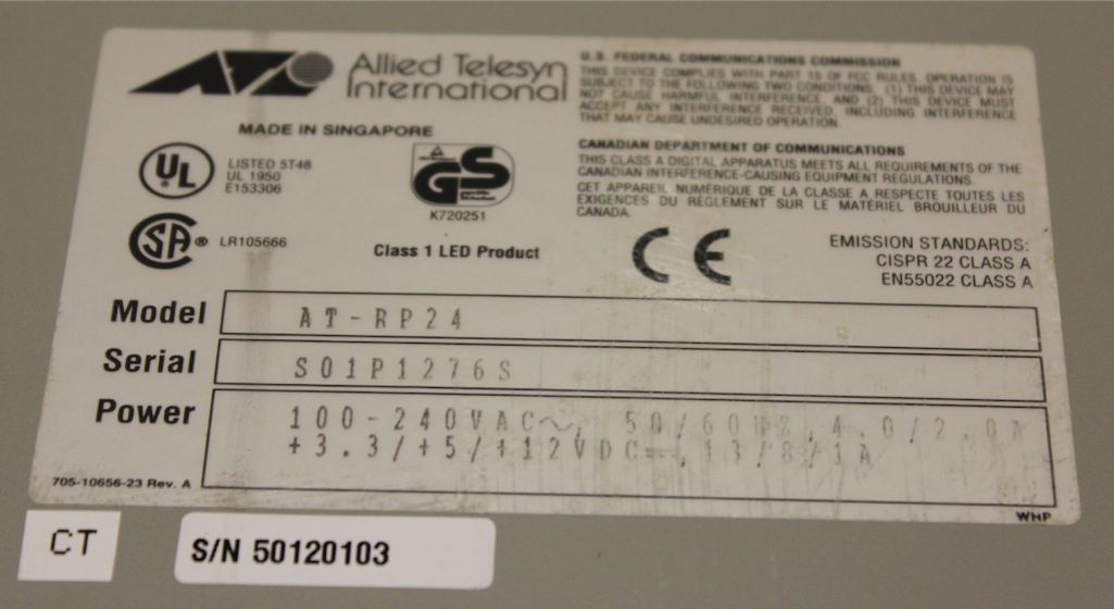 Allied Telesyn Rapier 24 Layer 3 Fast Ethernet Switch w/ Ears