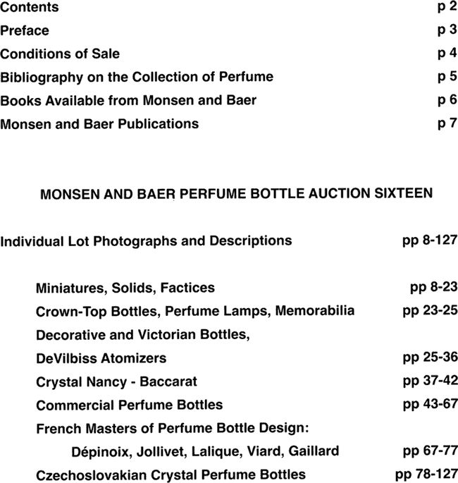   and Baer, Inc. The Allure of Perfume Perfume Bottle Auction XVI