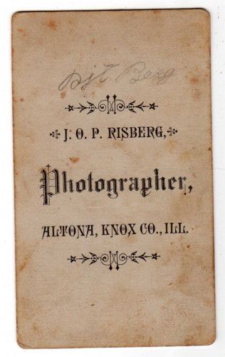 CDV Photo Family 5 Children Risberg Altona Knox Co IL