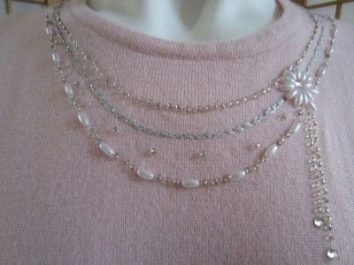 Womens Allison Daley Retro Mad Men Look Soft Petal Pink Jewel Decoed 