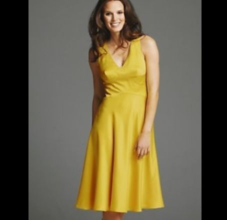 BNWT AMANDA WAKELEY ELEMENTS YELLOW FLIPPY EVENING DRESS SIZE 14 RRP 