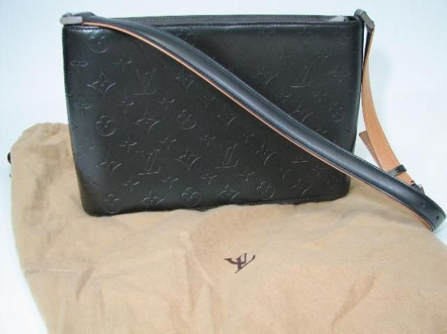   Graphite Gray Monogram Mat Allston Shoulder Bag Handbag Excellent