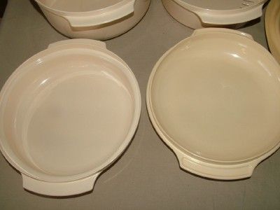 7pc Vintage Tupperware Almond Microwave Stack Cooker Tupperwave 