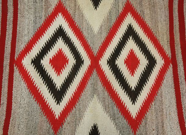  American Indian Navajo Eye Dazzler Old Hand Made Wool Saddle Blanket 