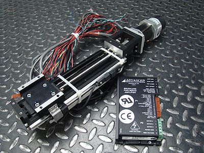 THK KR2602 200mm Linear Actuator, AMC PWM Servo Amp B12A6D, Renco 