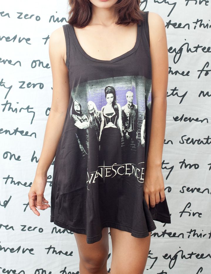 Evanescence Amy Lee Rock Roll Pop Art OO Women T Shirt Dress Tank Top 