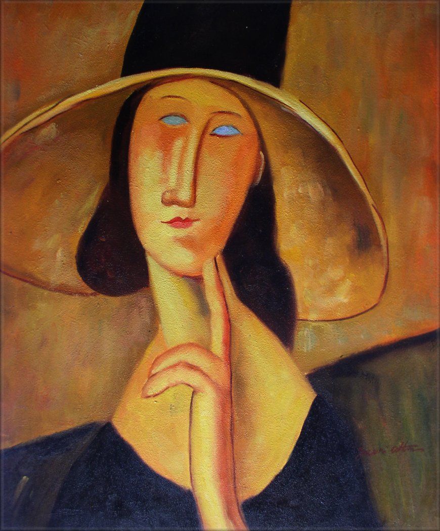   Painted Oil Painting Repro Amedeo Modigliani Portrait of Jeanne