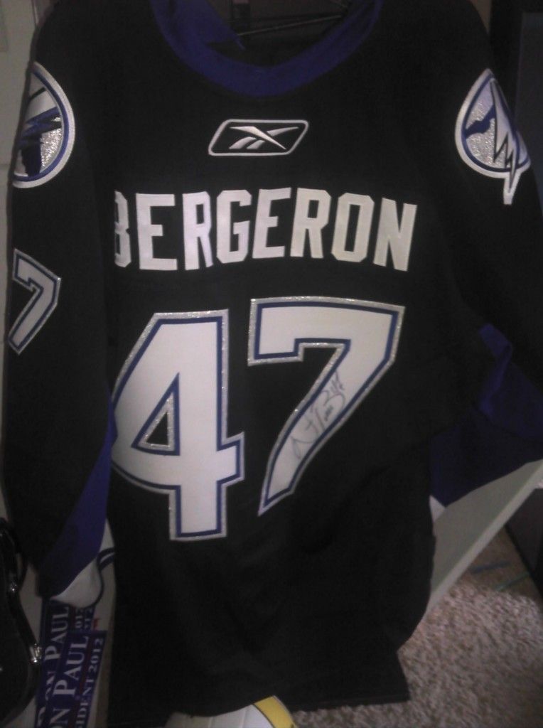 MARC-ANDRE BERGERON 11'12 Tampa Bay Lightning Photomatched Game Worn Jersey