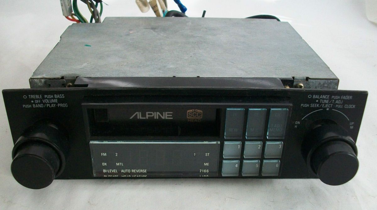 VINTAGE ALPINE 7166 CAR STEREO TUNER CASSETTE TAPE DECK SHAFT STYLE 