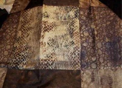 NIP AFRICAN ZAMBIA FAUX ANIMAL SKIN FABRIC SHOWER CURTAIN BROWNS