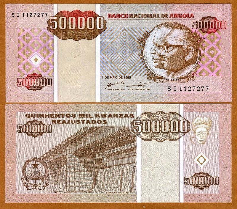 Angola 500 000 Kwanzas Reajustos 1995 P 140 UNC