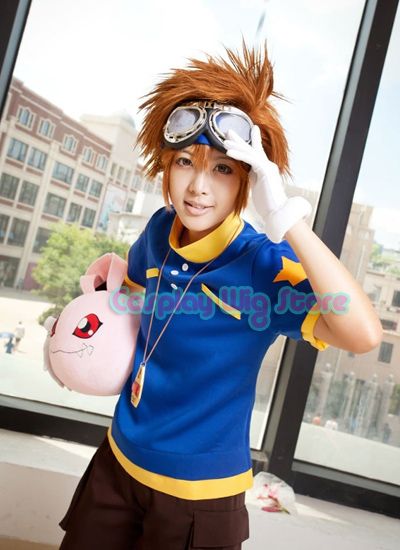 Digimon Adventure Tai Kamiya Brown Short Anime Cosplay Wig