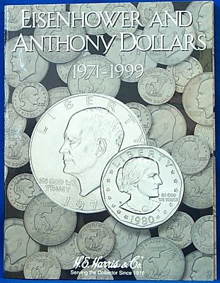 1971 1999 EISENHOWER (IKE) & ANTHONY DOLLAR SET W/ BOOK