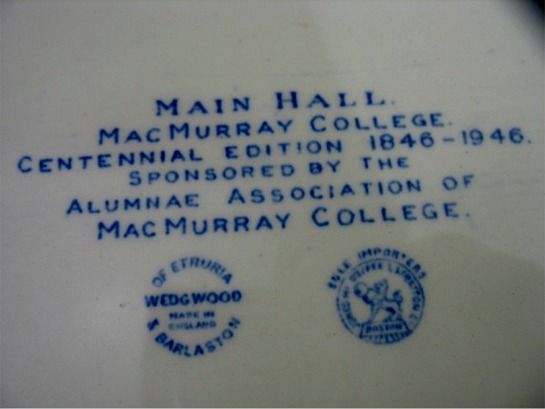 Wedgwood MacMurray College Plates 2 Annie Merner Chapel 2 Main Hall 