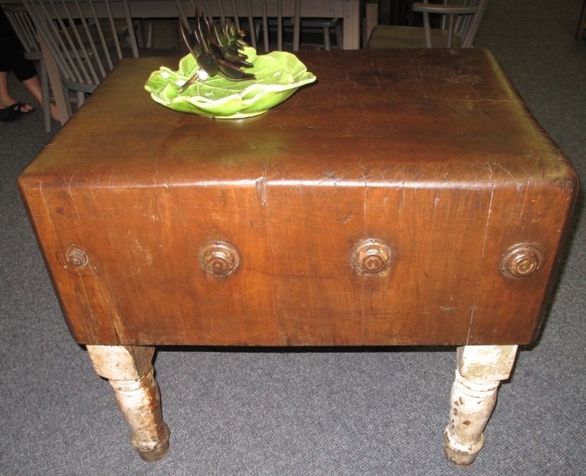    Antique BuTcHeR bLoCk TaBle Super Thick top ISLAND Chopping Block