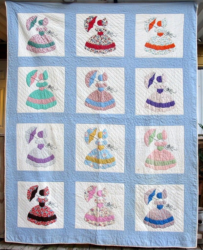 ANTIQUE QUILT SOUTHERN BELL APPLIQUE QUILTS VINTAGE HANDMADE COTTON 