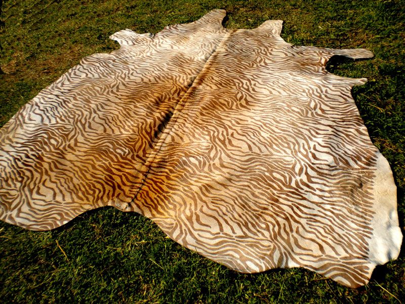 Baby Zebra Print Printed Cowhide Skin Rug Cow Hide DC2154