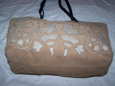 antonio melani leather suede applique handbag wallet