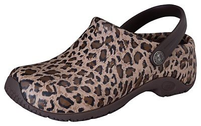 Anywear Womens Zone Medical Clog Leopard