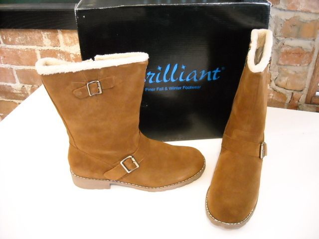 sporto brilliant chestnut suede buckle nikki boot 9 new