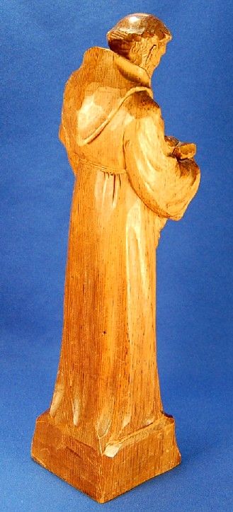   Listed Quebec Canadian Artist St Anthony Wood Sculpture Figure