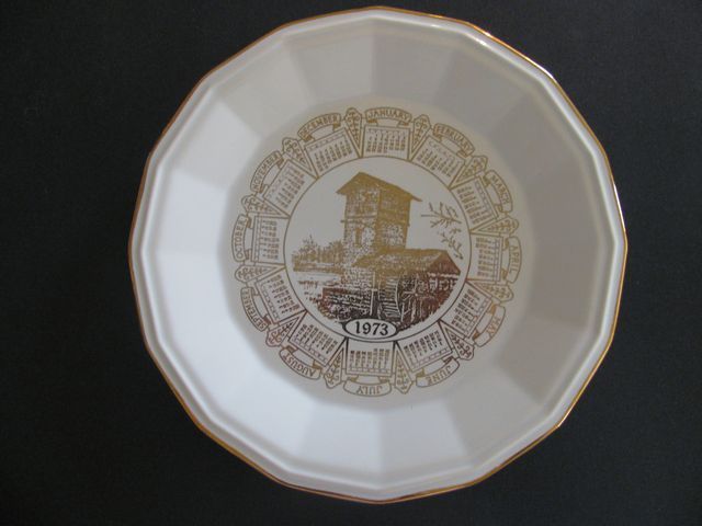 1973 Calendar Collectible Plate Arcola Mills NJ History Revolutionary 