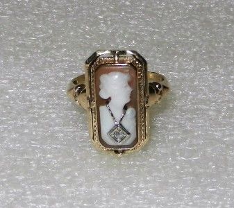 10k yg antique cameo onyx flip ring size 6 5 lb1935