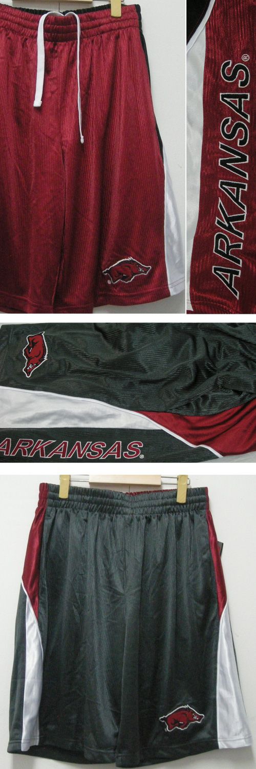 New Arkansas Razorbacks Lined Basketball Pockets Dazzle Sewn Shorts M 