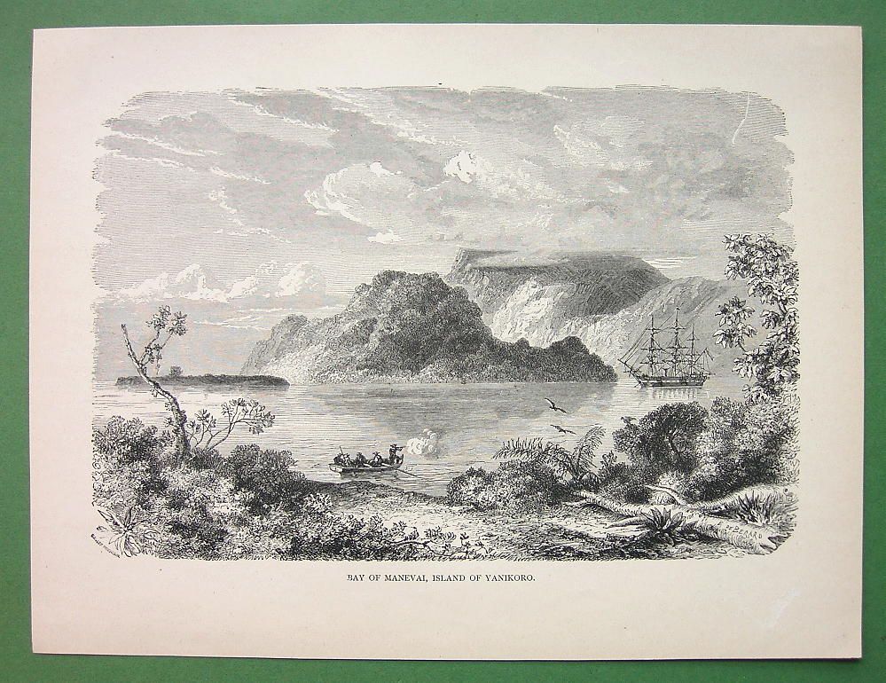 VANIKORO ISLAND Santa Cruz Archipelago Manevai Bay   Antique Print