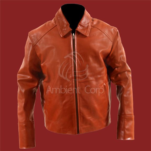 Inceptions Arthurs Replica Genuine Cow Hide Tan Brown Leather Jacket 