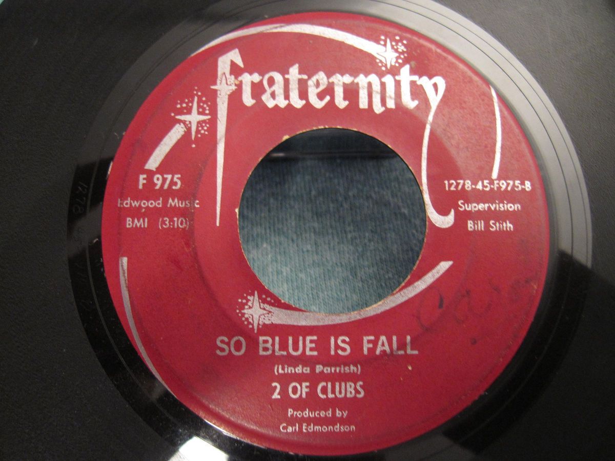Of Clubs So Blue Is Fall Walk Tall Fraternity Label Vintage 45 