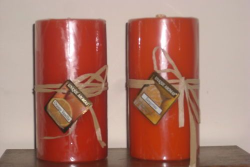 Unique Aromas 2 LG Round Scented Pillar Candles New