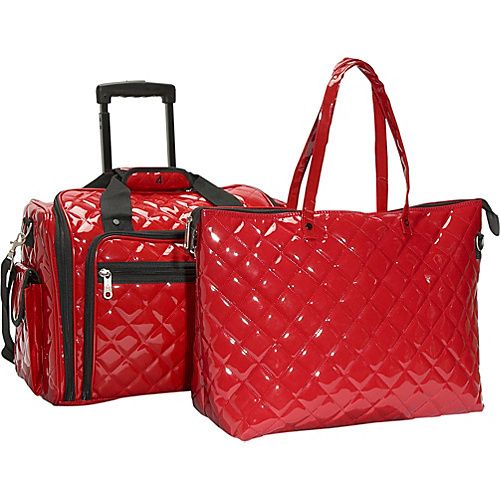 Athalon Plane Case 16 Carry on Tote Set Red Patent