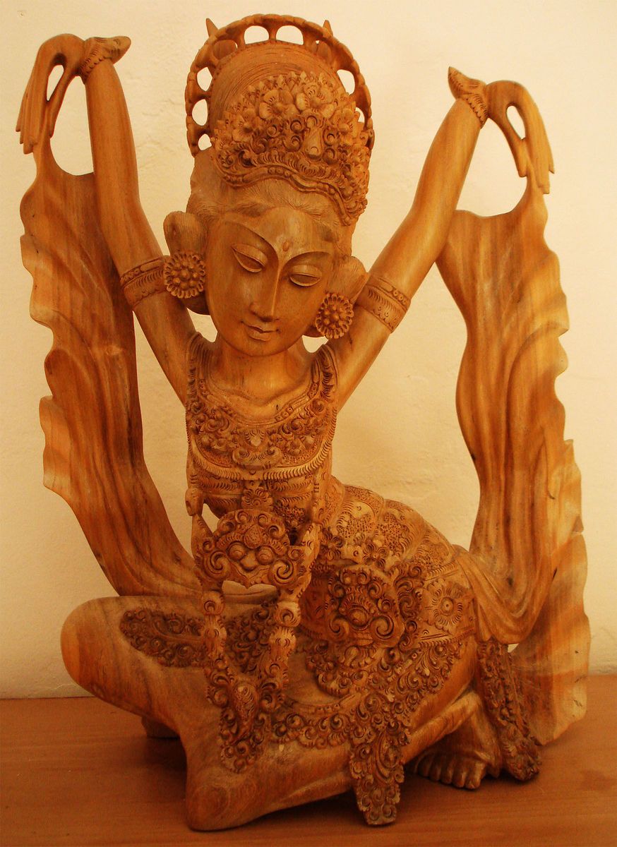 Bali Art Bali Wood Carving Bali Sculpture Dancer 20 5 inches High 
