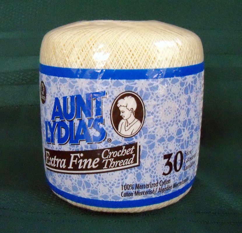 Aunt Lydias Extra Fine Crochet Thread Size 30 Cream