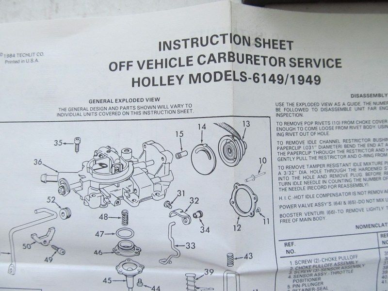Holley 1bbl 6149/1949 Carter 902 1223 Carburetor Rebuild Kit
