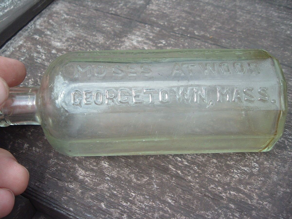 Moses ATWOODS jaudice bitters bottle medicine Georgetown Mass quack 