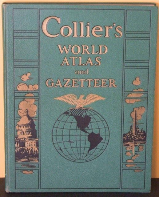 1942 Colliers World Atlas and Gazetteer Maps States Country