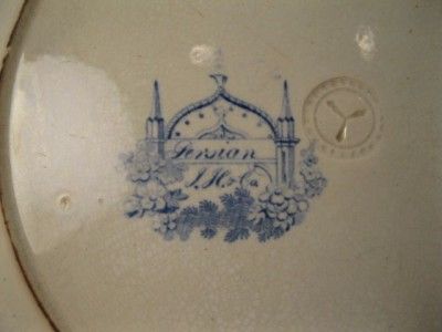   Dinner Plate Heath Soft Paste Blue White Transferware as Is O