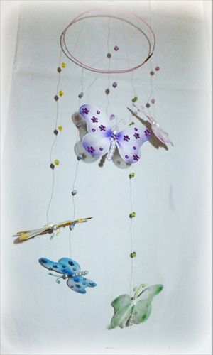 multicolored butterfly baby crib mobile