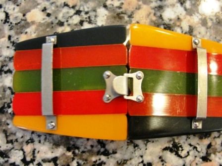 RARE Vintage 5 Colors Philadelphia Bakelite Belt Buckle