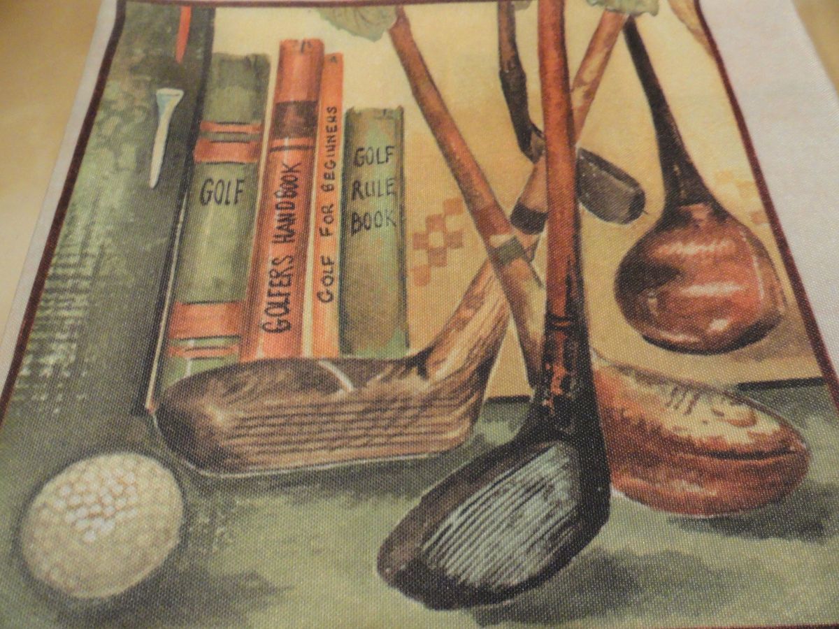    II Fabric SHOWER CURTAIN Anita Phillips design Golfing carts BACOVA