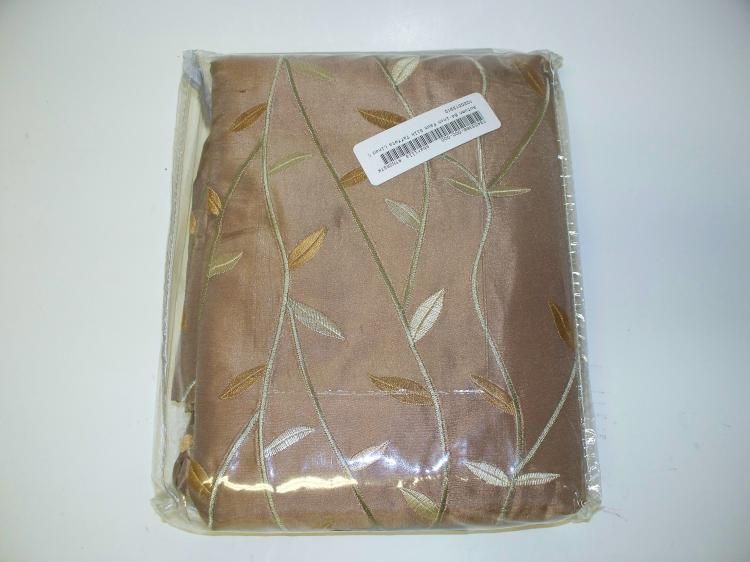 Autumn 84 inch Faux Silk Taffeta Lined Curtain Panel BISQUIT