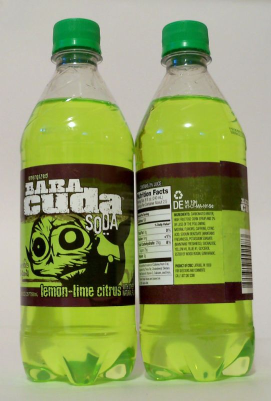 FULL BARA CUDA SODA 20oz Bottle 2009 Barracuda